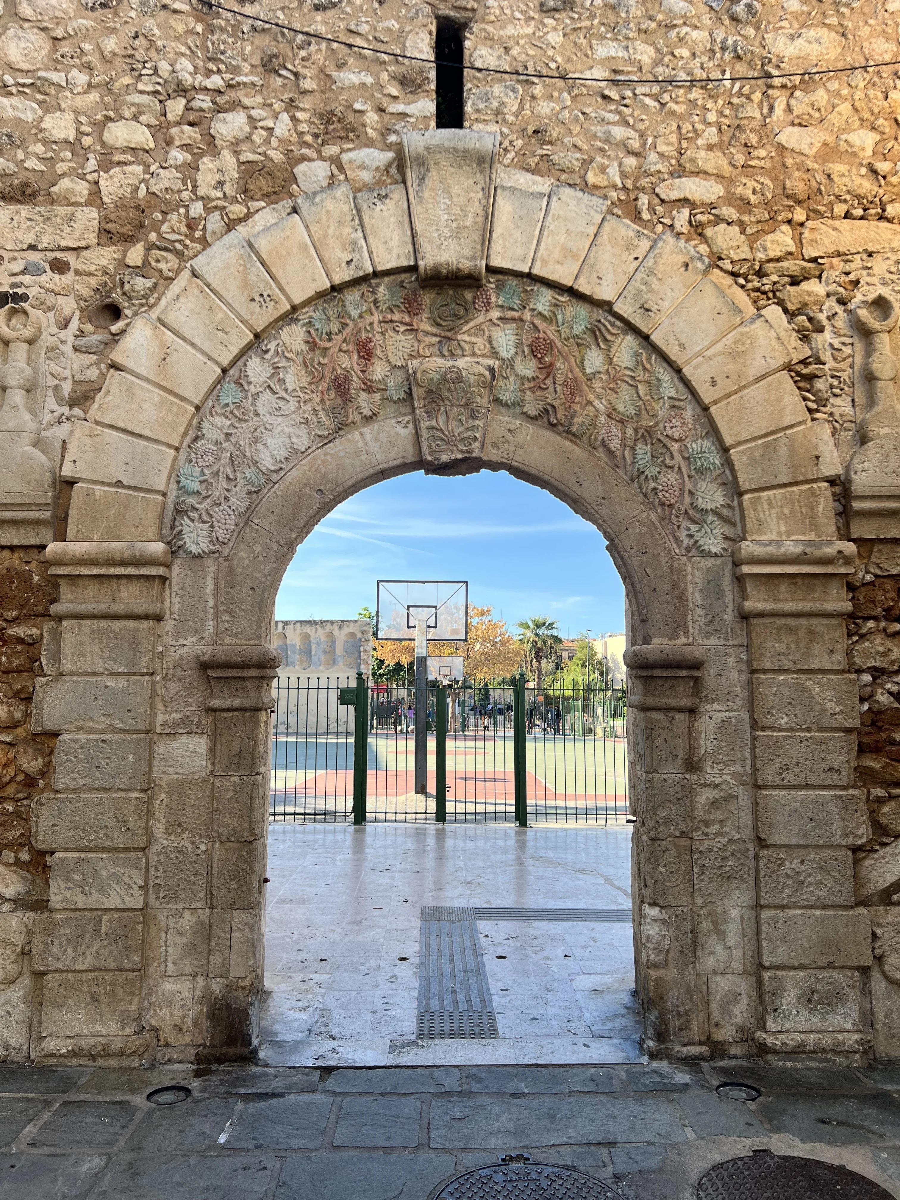 A stone archway in the old town