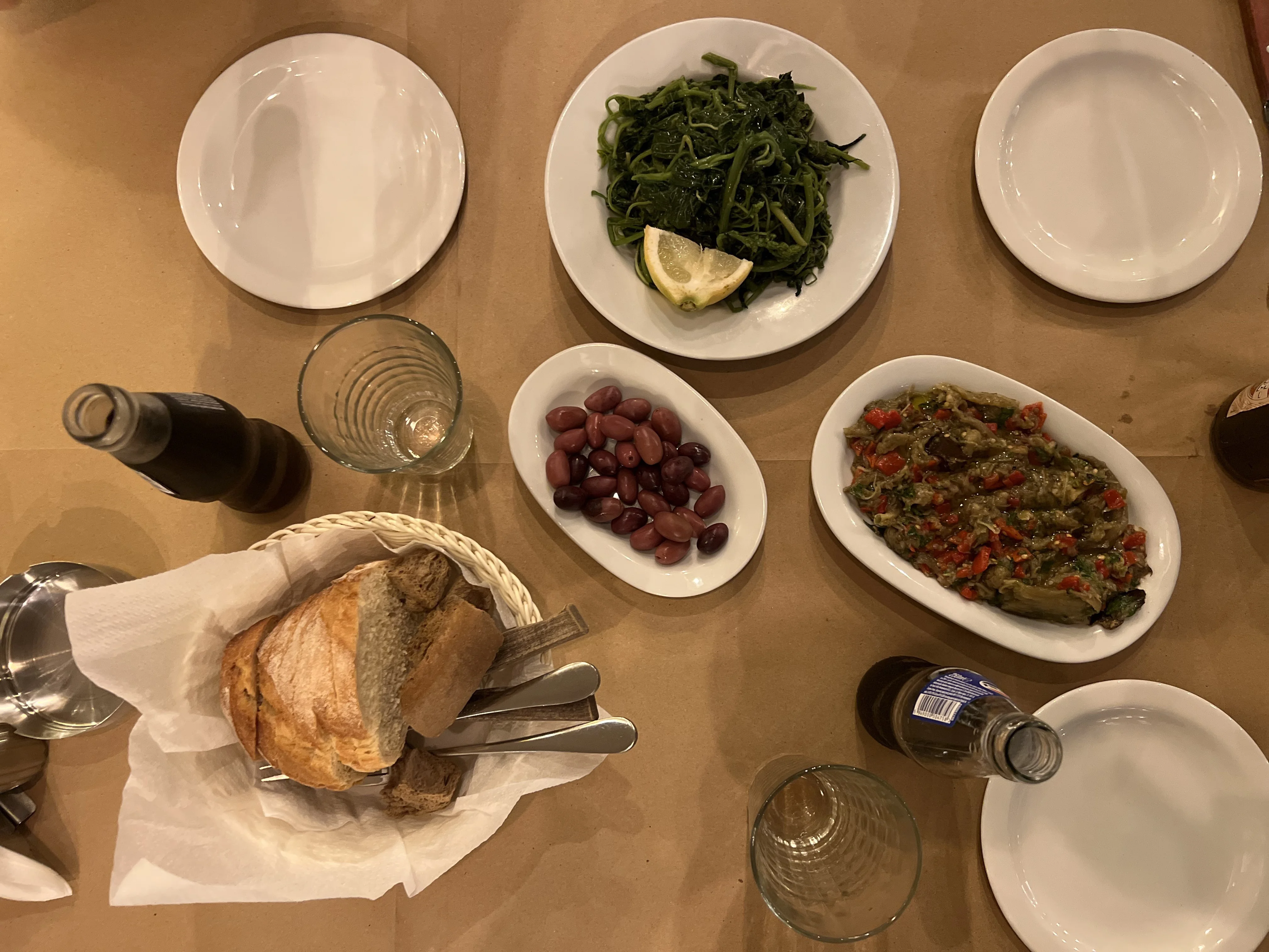 A Cretan taverna spread