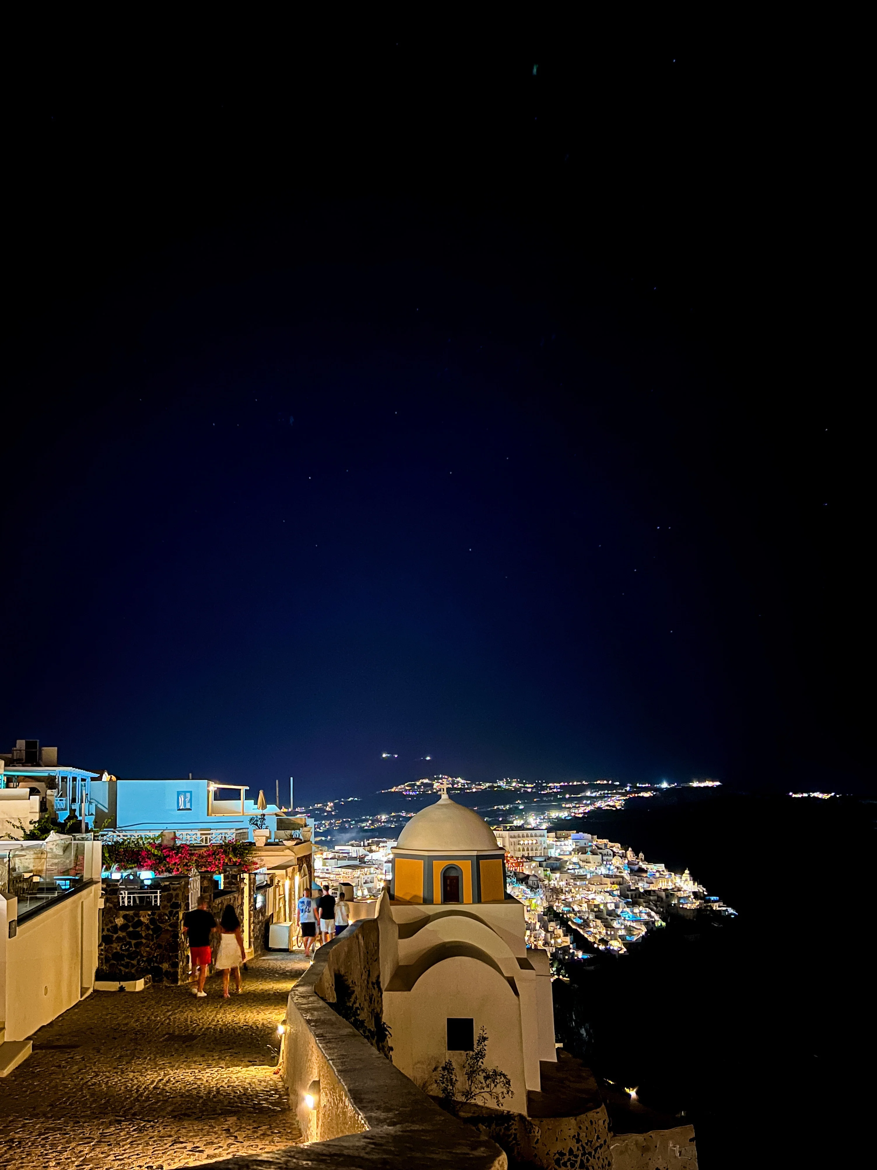 The view of the Caldera at night